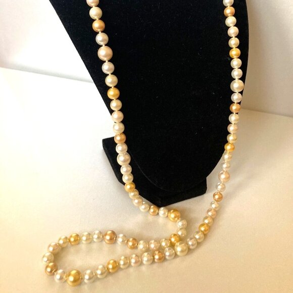 Vintage Cookie Lee Faux Pearl Knotted Necklace - Picture 6 of 7